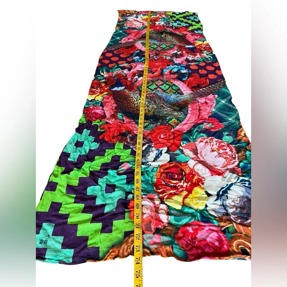 FRONT ROW Ivano Tella X Faja  Lightweight Colorful Pheasant Floral Scarf 74”x25”